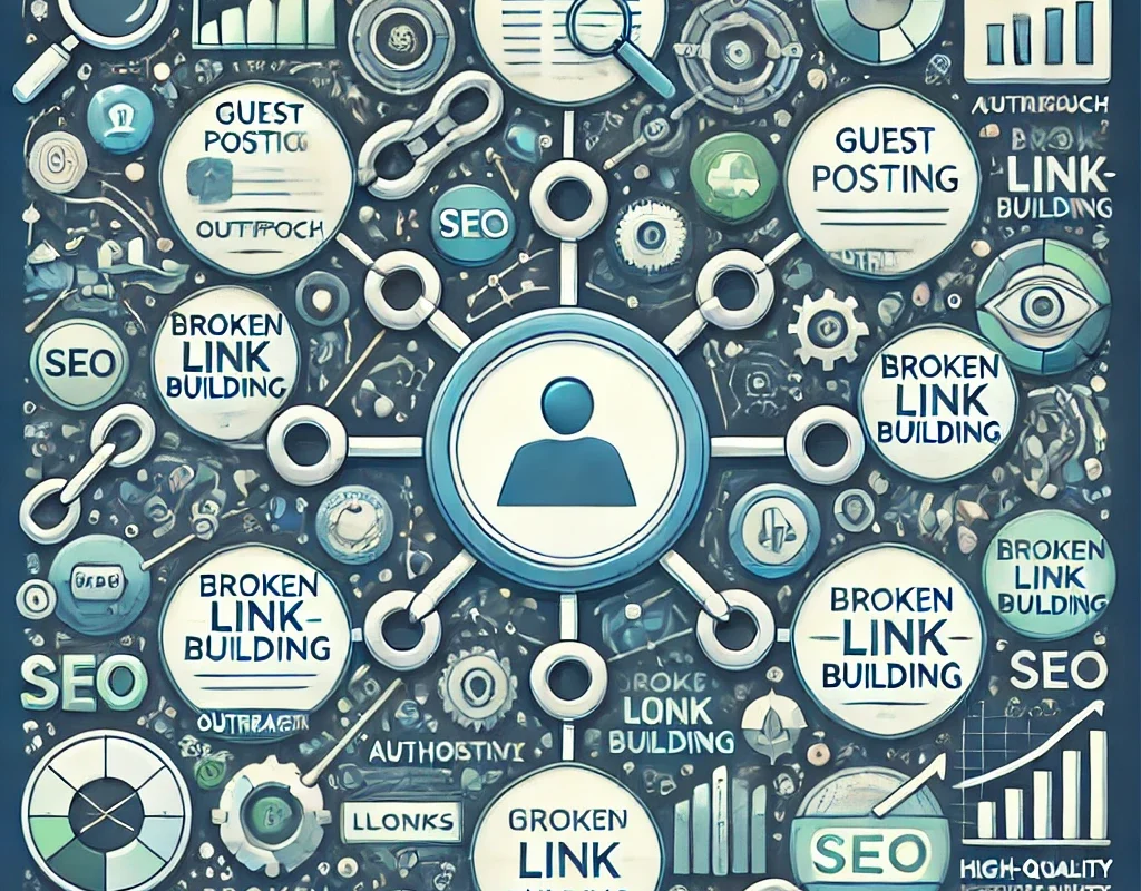 Effective link-building strategies for SEO techniques illustration